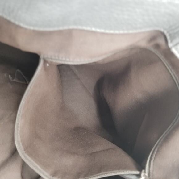 GUCCI Gray Leather Tote Large Bamboo Goldtone Double Strap - Picture 13 of 16